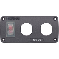 Blue Sea 4364 Water-Resistant Accessory Panel - 15A Circuit Breaker, 2x Blank Apertures