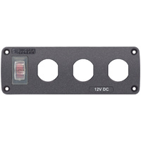 Blue Sea 4367 Water-Resistant Accessory Panel - 15A Circuit Breaker, 3x Blank Apertures