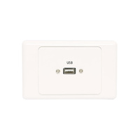 Dynalink Single USB-A Wallplate with Socket Flylead