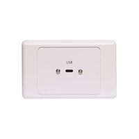 Dynalink Single USB-C Wallplate with Socket Flylead