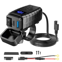 Dual USB-A / USB-C QC3.0/PD30W 12/24v Motorcycle USB Phone Charger